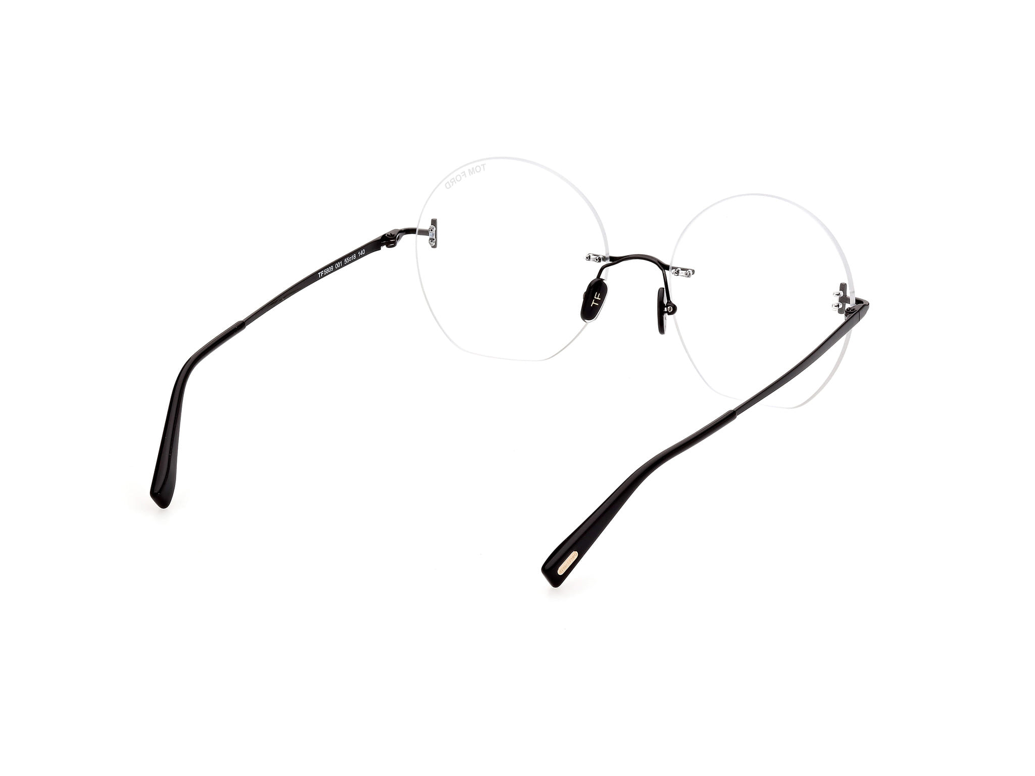 Tomford FT5809 Frame Black Male RimLess Metal Frame — Black frame — view 5