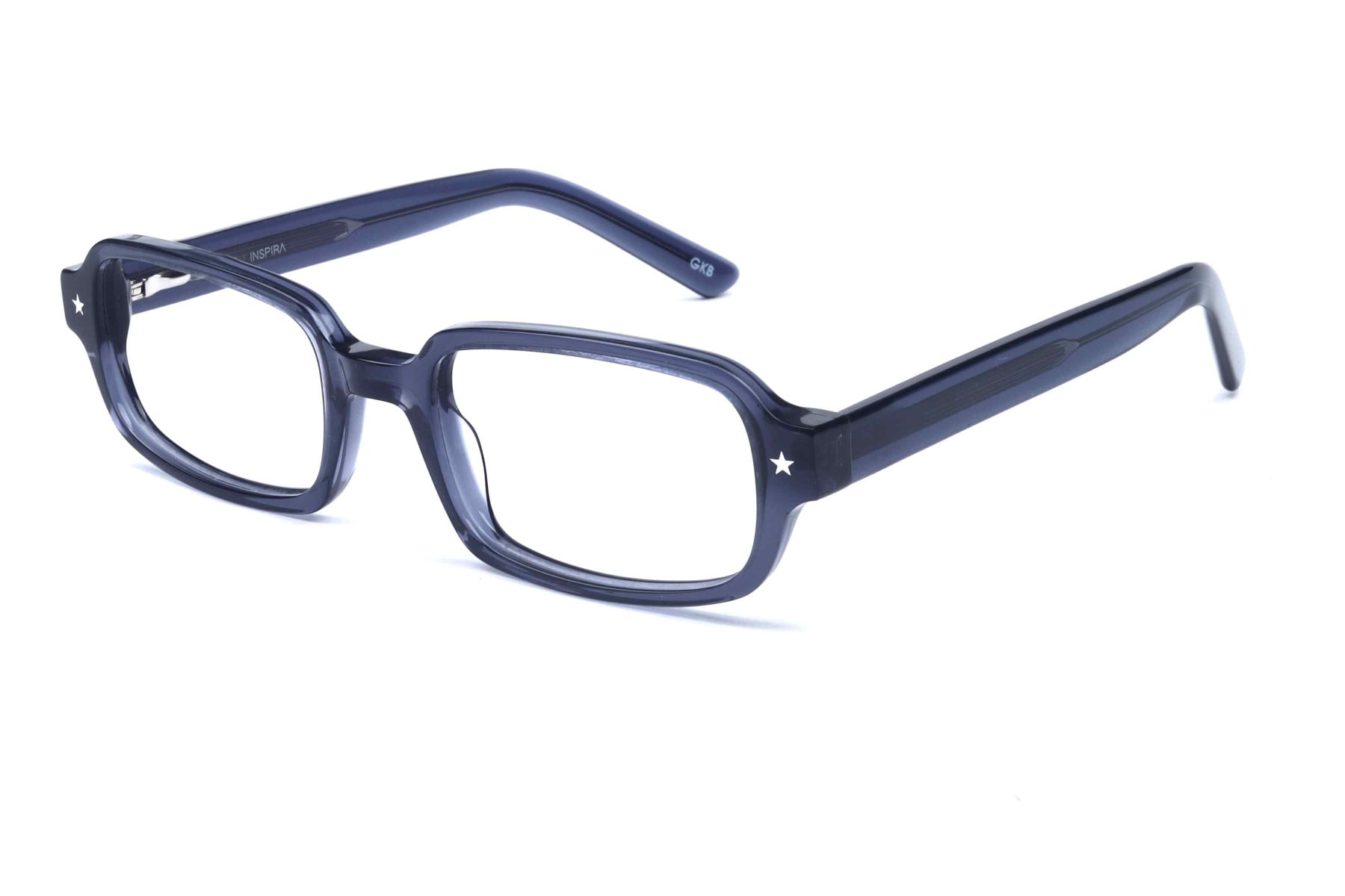 Inspira M007 Frame Transparent Blue Unisex Full Shell Frame — Transparent Blue frame — view 2