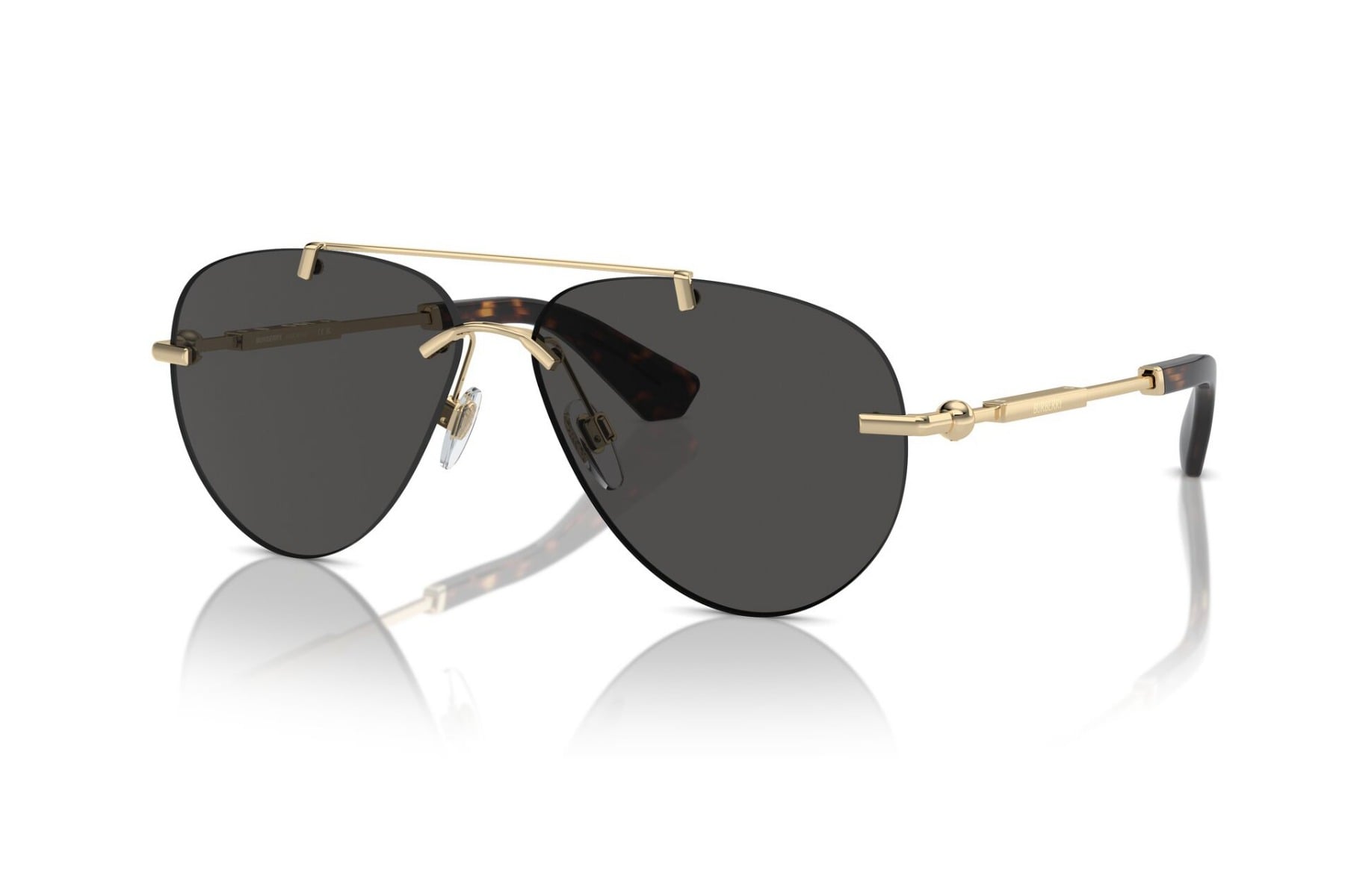 BURBERRY 0BE3151 110987 Sunglass — Light Gold frame — view 2