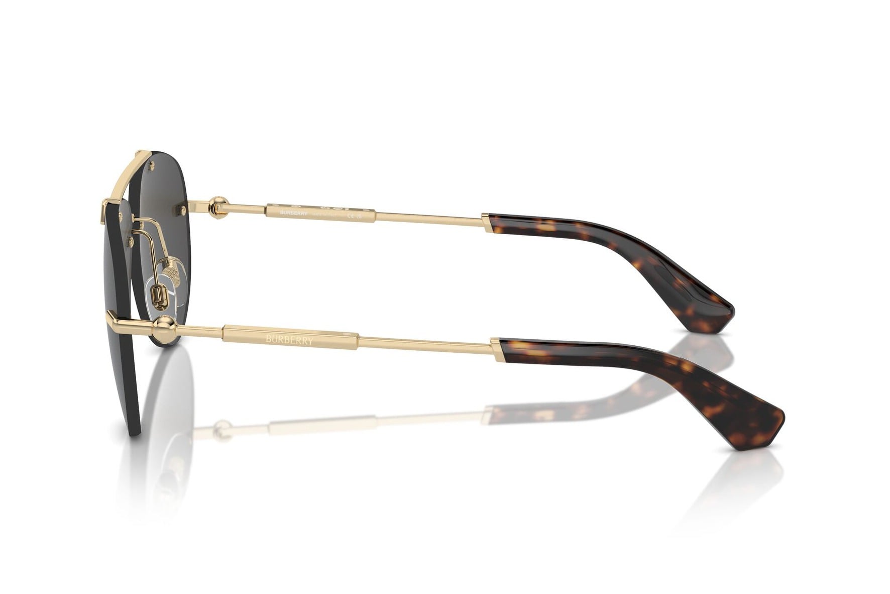 BURBERRY 0BE3151 110987 Sunglass — Light Gold frame — view 3