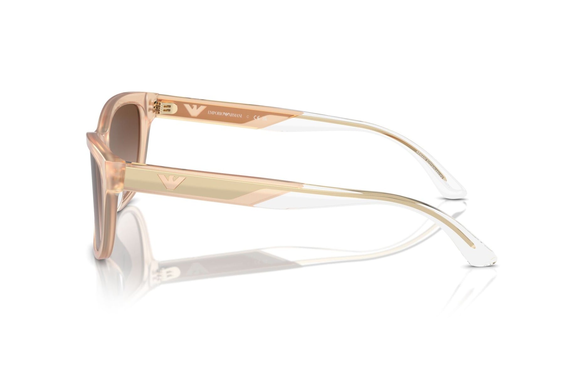 EMPORIO ARMANI 0EA4227U 609813 Sunglass — Transparent Pink frame — view 3