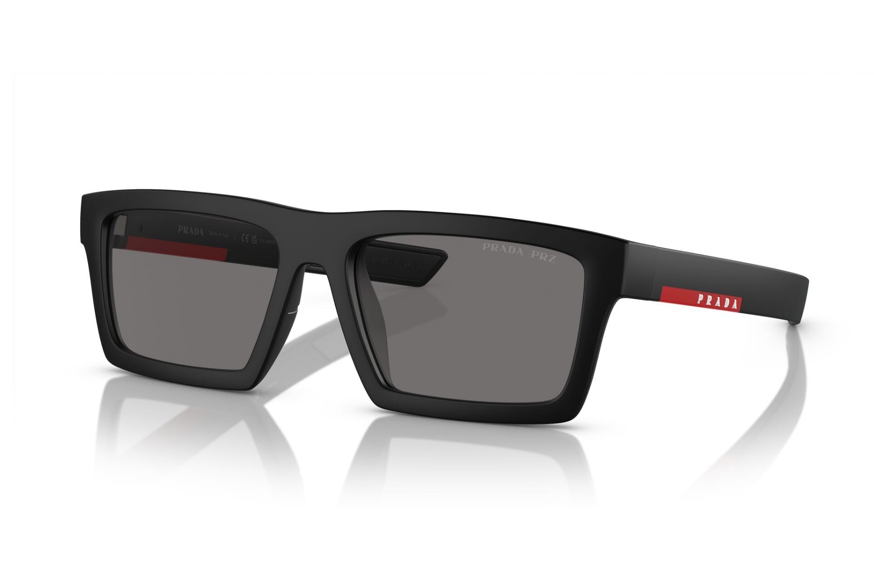 Prada 0PS02ZSU Sunglass Matt Black Male Full Shell Sunglass — Matt Black frame — view 1