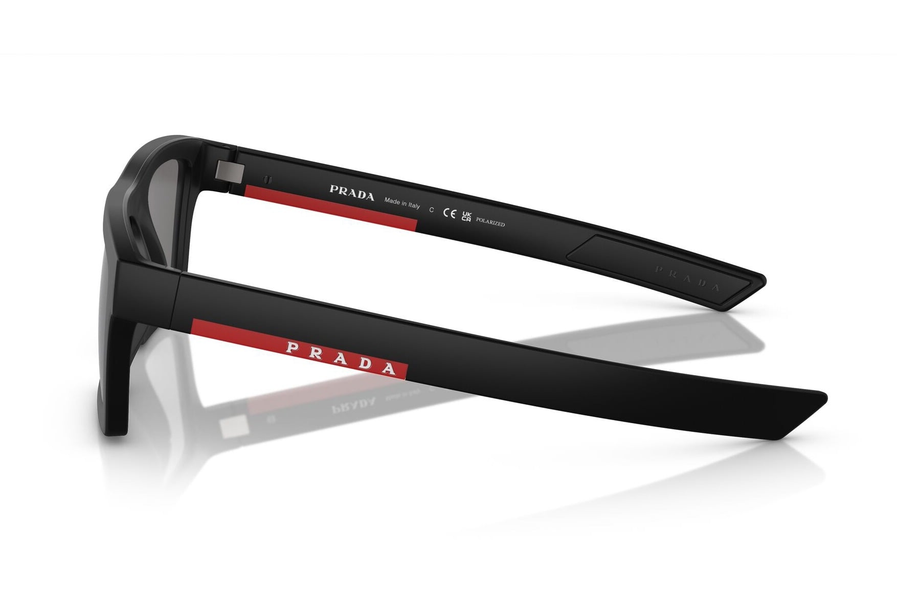 Prada 0PS02ZSU Sunglass Matt Black Male Full Shell Sunglass — Matt Black frame — view 3