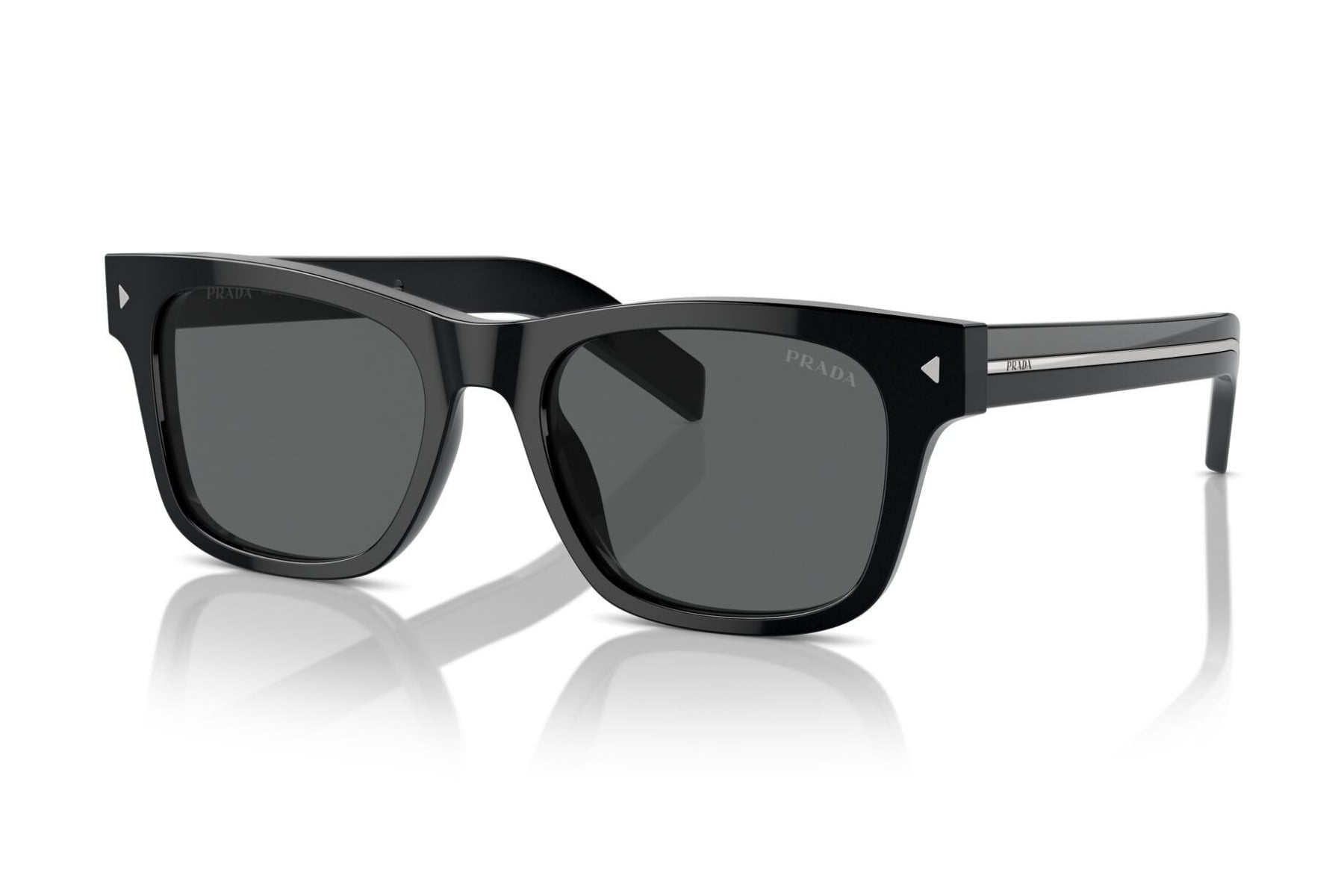 Prada 0PRA17S Sunglass Black Male Full Shell Sunglass — Black frame — view 2