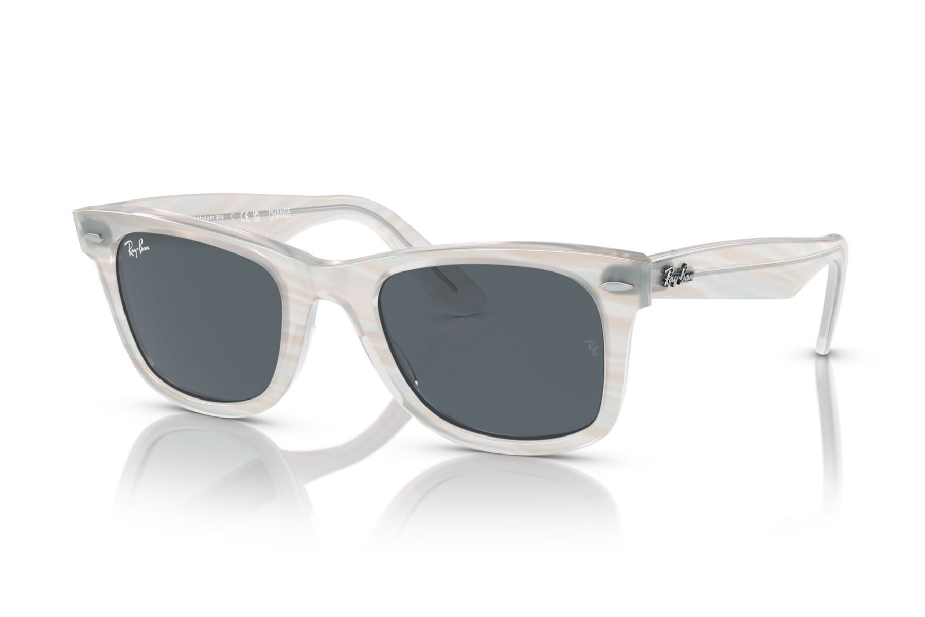 Rayban 0RB2140 Sunglass Transparent Blue Unisex Full Shell Sunglass — Transparent Blue frame — view 3