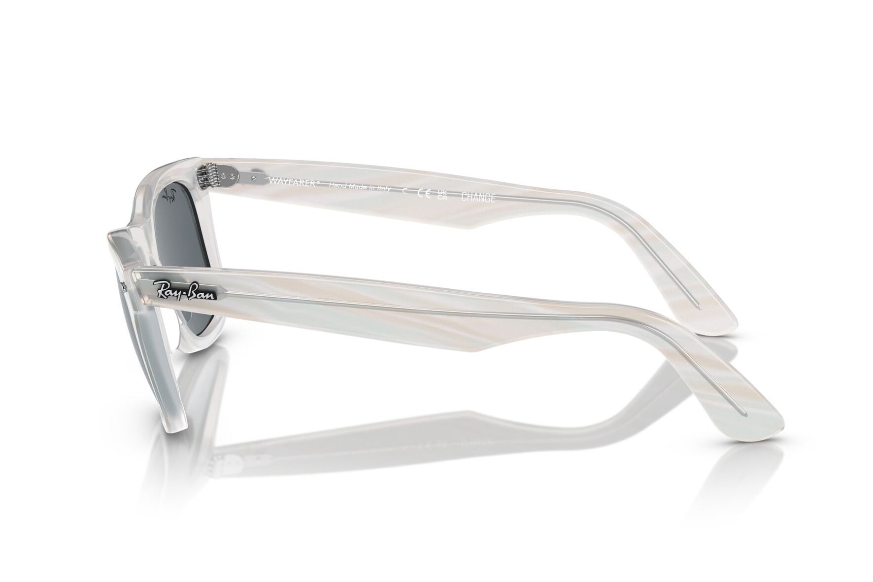 Rayban 0RB2140 Sunglass Transparent Blue Unisex Full Shell Sunglass — Transparent Blue frame — view 2