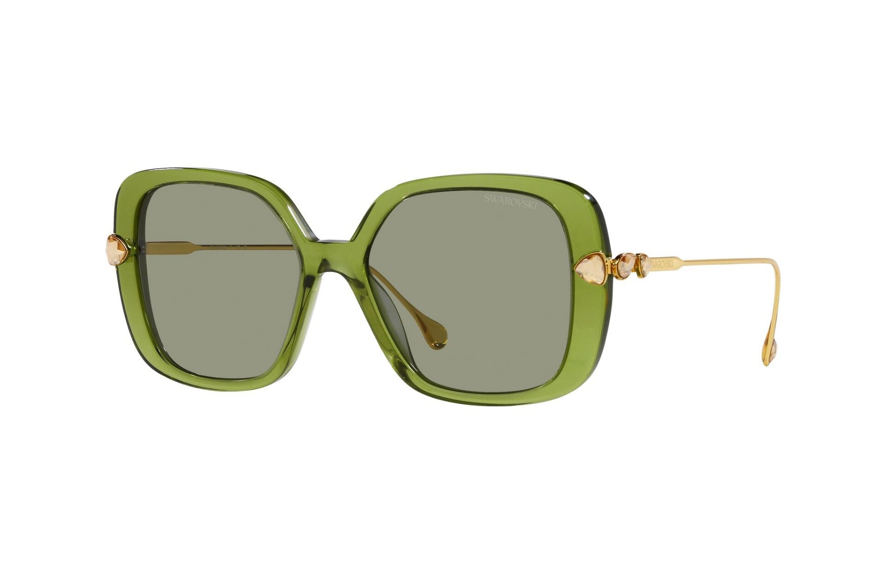 SWAROVSKI 0SK6011 30022 Sunglass — Transparent Green frame — view 1