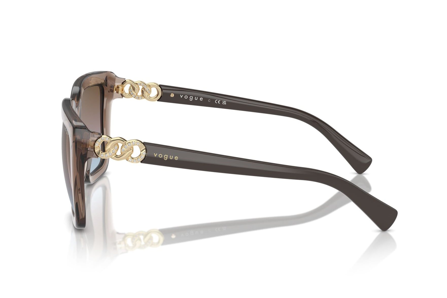 VOGUE 0VO5575SB 294048 Sunglass — Transparent Brown frame — view 3