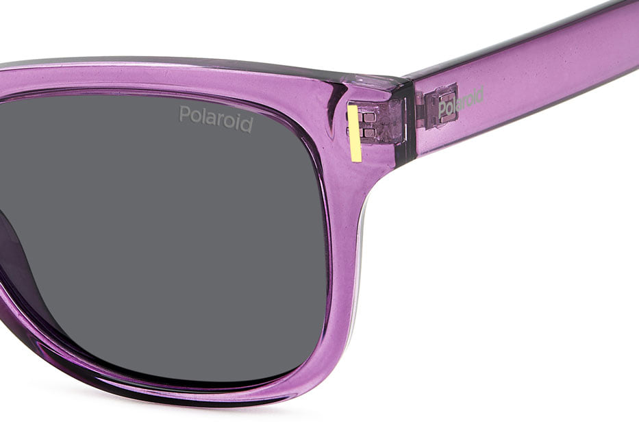 POLAROID PLD 6206/S B3VM9 Sunglass — Transparent Violet frame — view 3