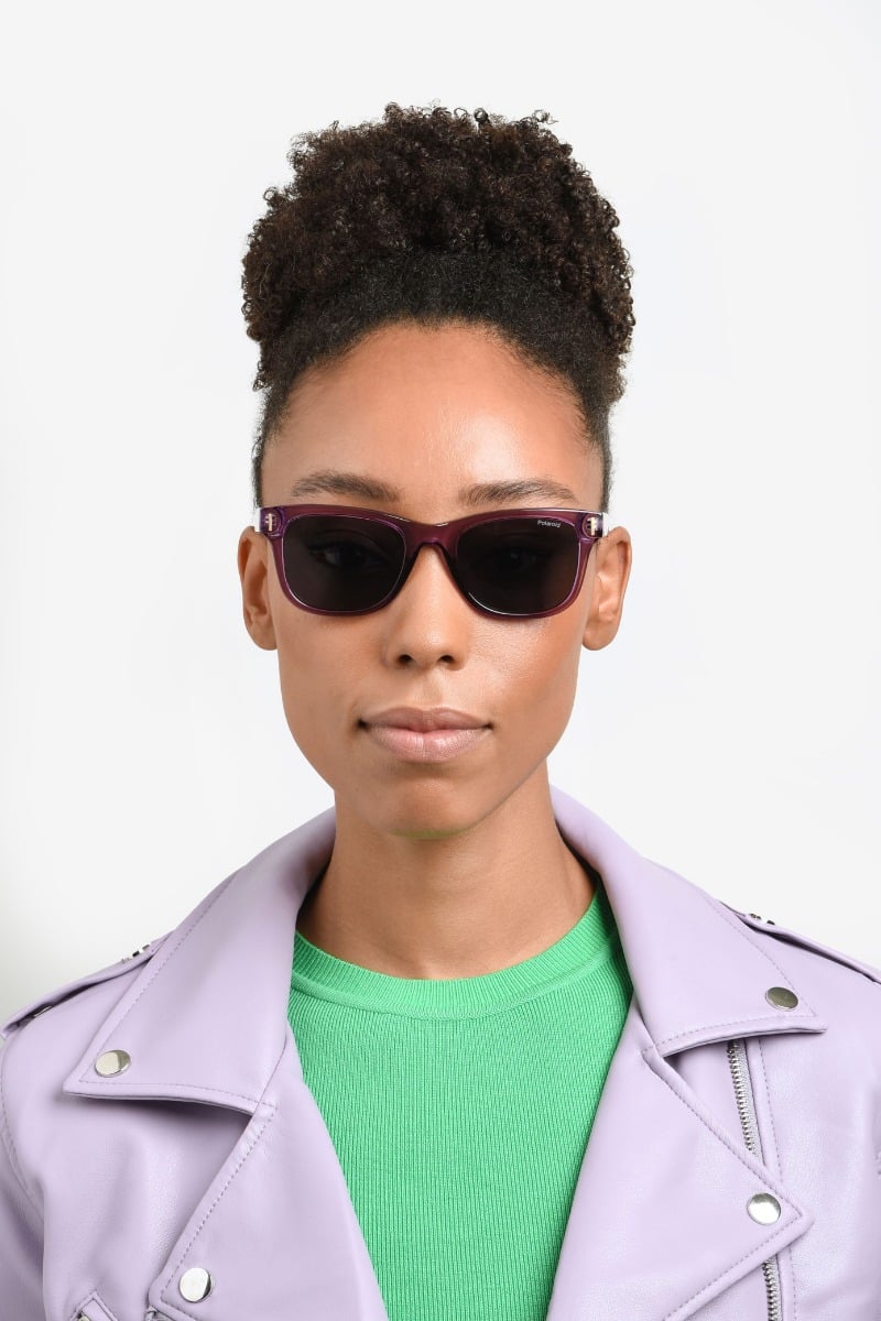 POLAROID PLD 6206/S B3VM9 Sunglass — Transparent Violet frame — view 4