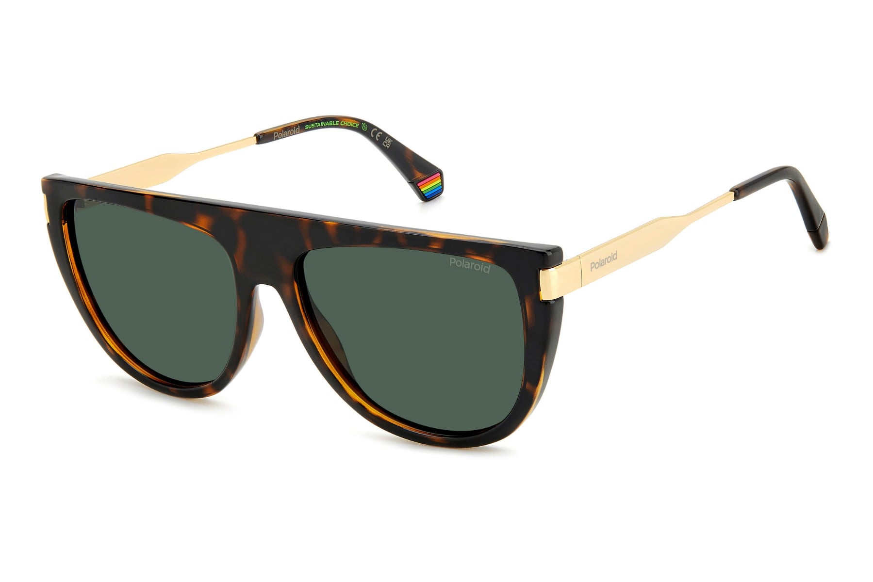 POLAROID PLD 6221/S 086UC Sunglass — Havana frame — view 1