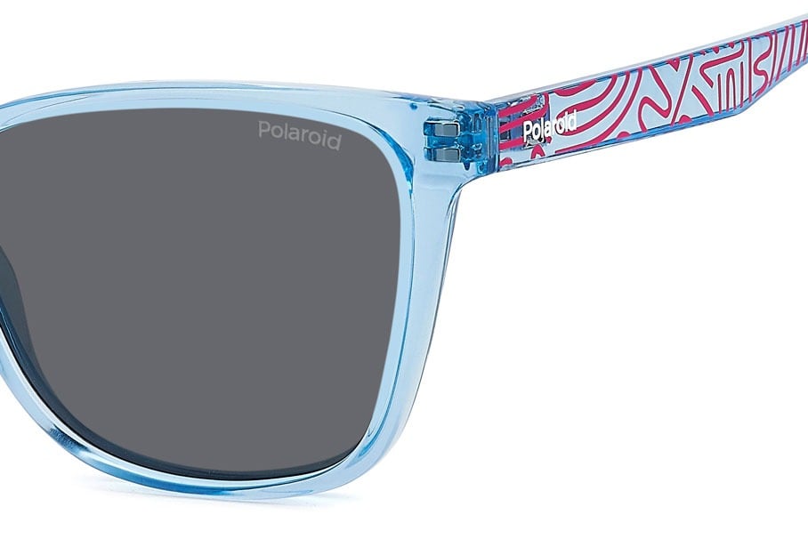 POLAROID PLD 8062/S MVUM9 Sunglass — Transparent Blue frame — view 3