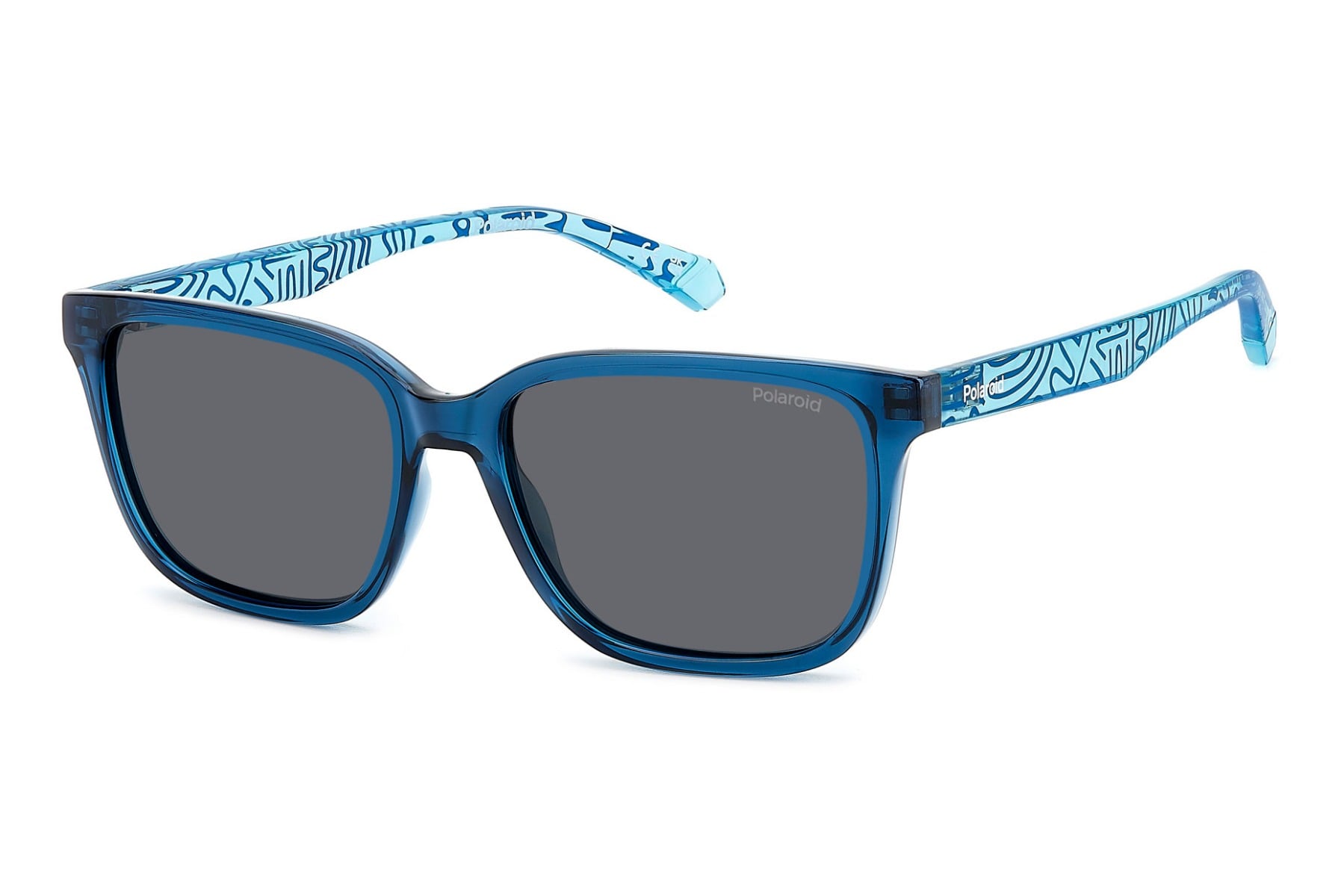 POLAROID PLD 8063/S ZX9M9 Sunglass — Transparent Blue frame — view 1