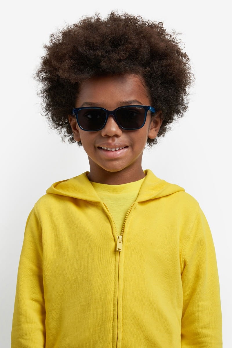 POLAROID PLD 8063/S ZX9M9 Sunglass — Transparent Blue frame — view 4