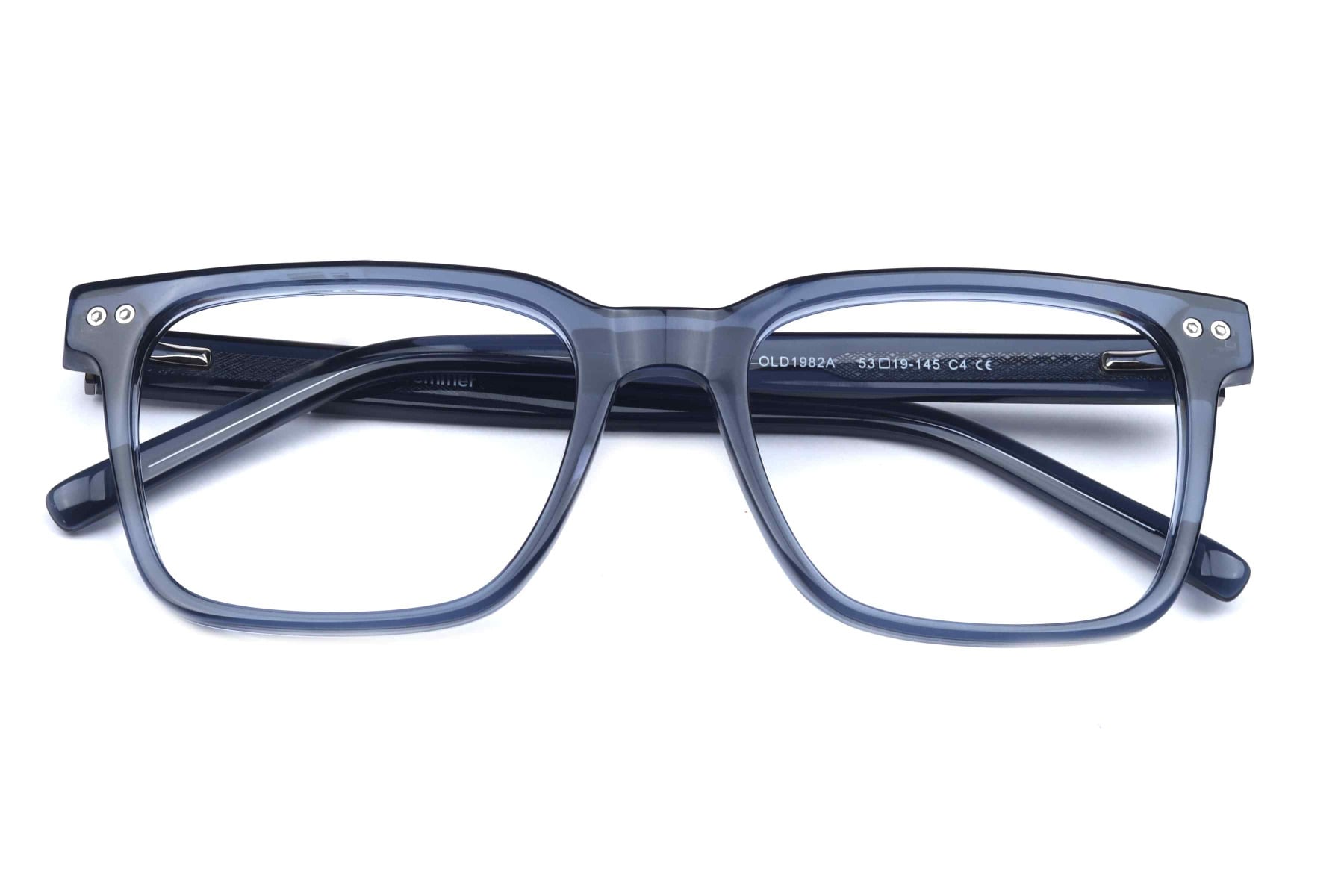Lancebremmer OLD1982A Frame Transparent Blue Male Full Shell Frame — Transparent Blue frame — view 4