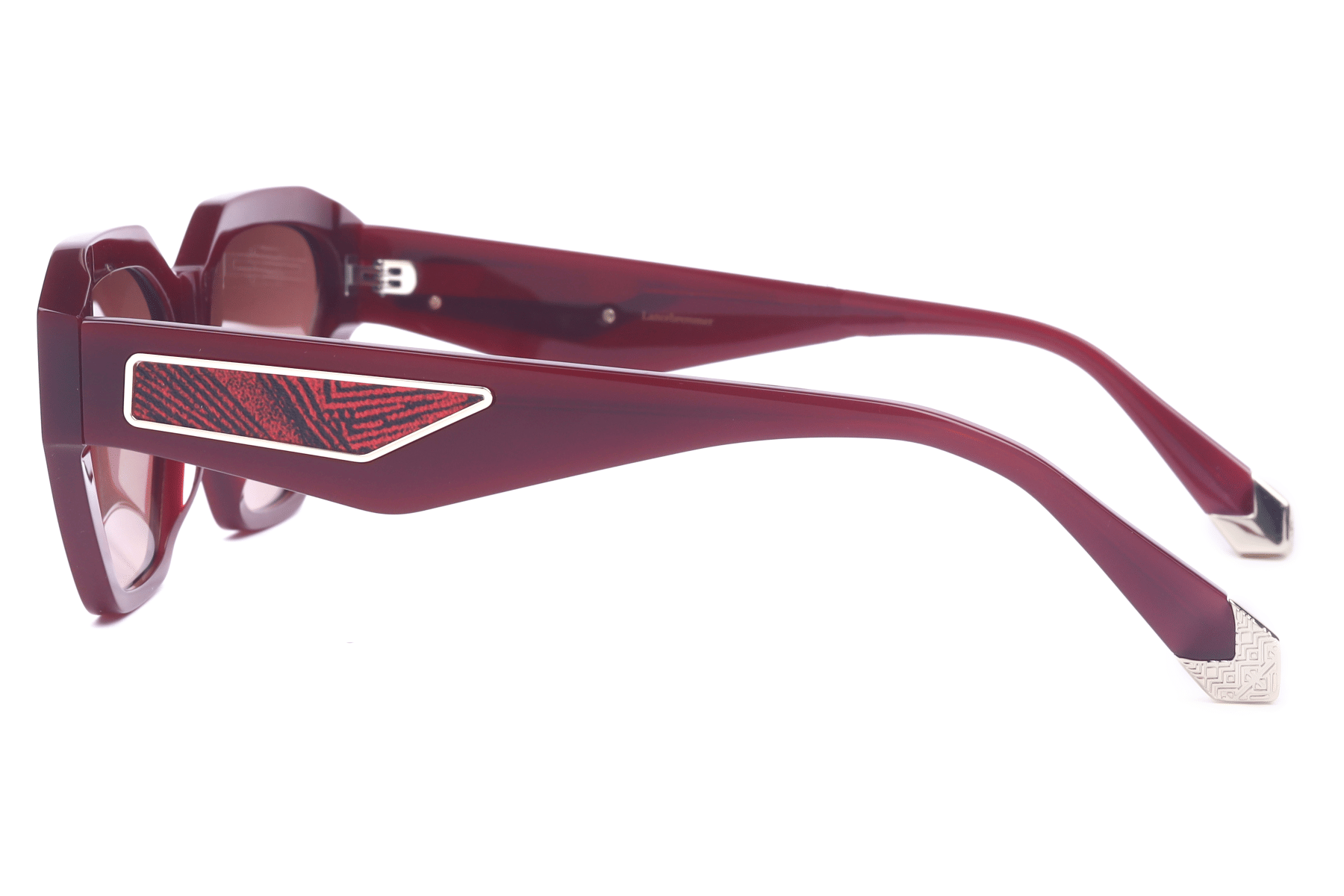 LANCEBREMMER TM5073A C3 Sunglass — Maroon frame — view 2