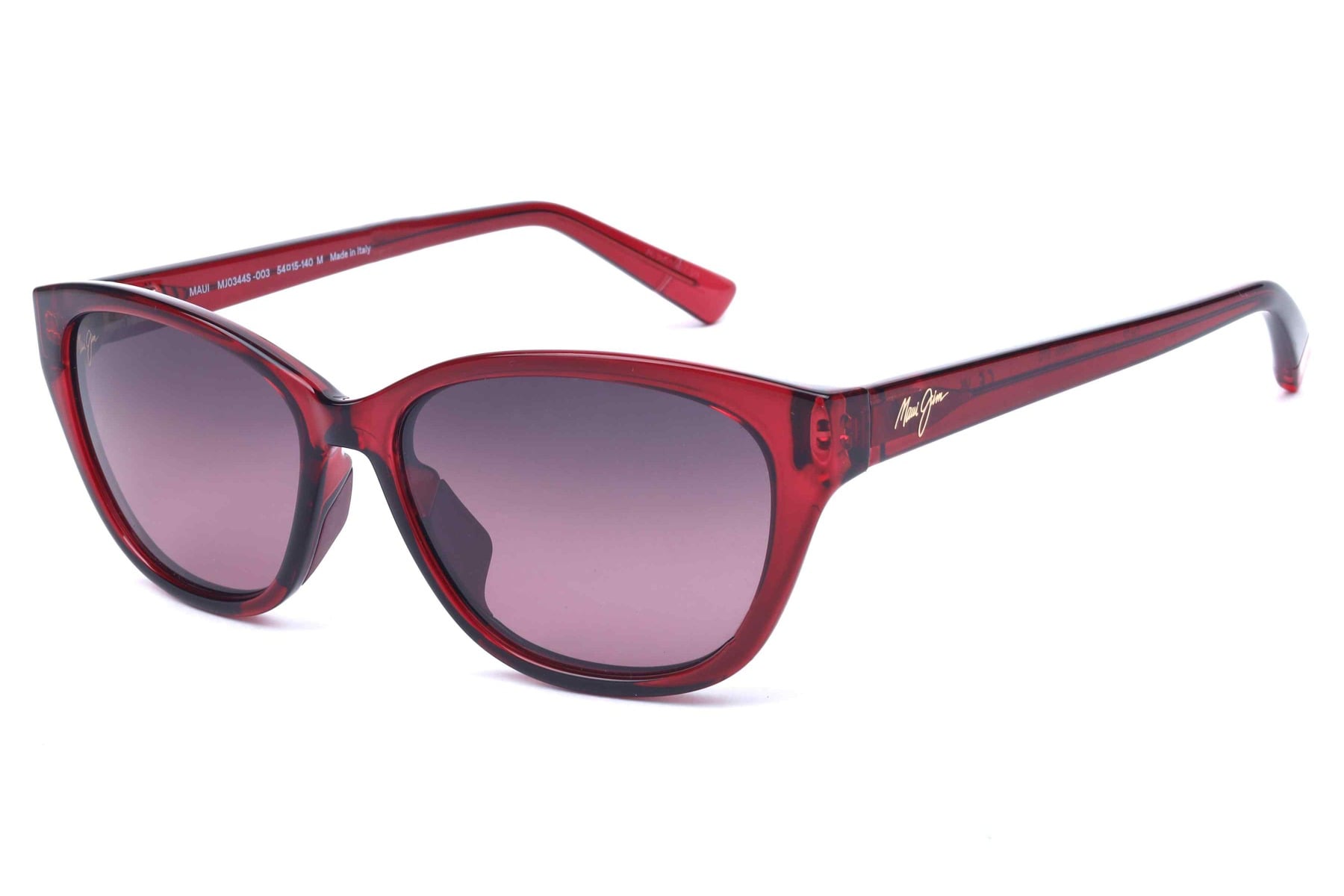 MAUI JIM MJ RS344 04 Sunglass — Transparent Maroon frame — view 1
