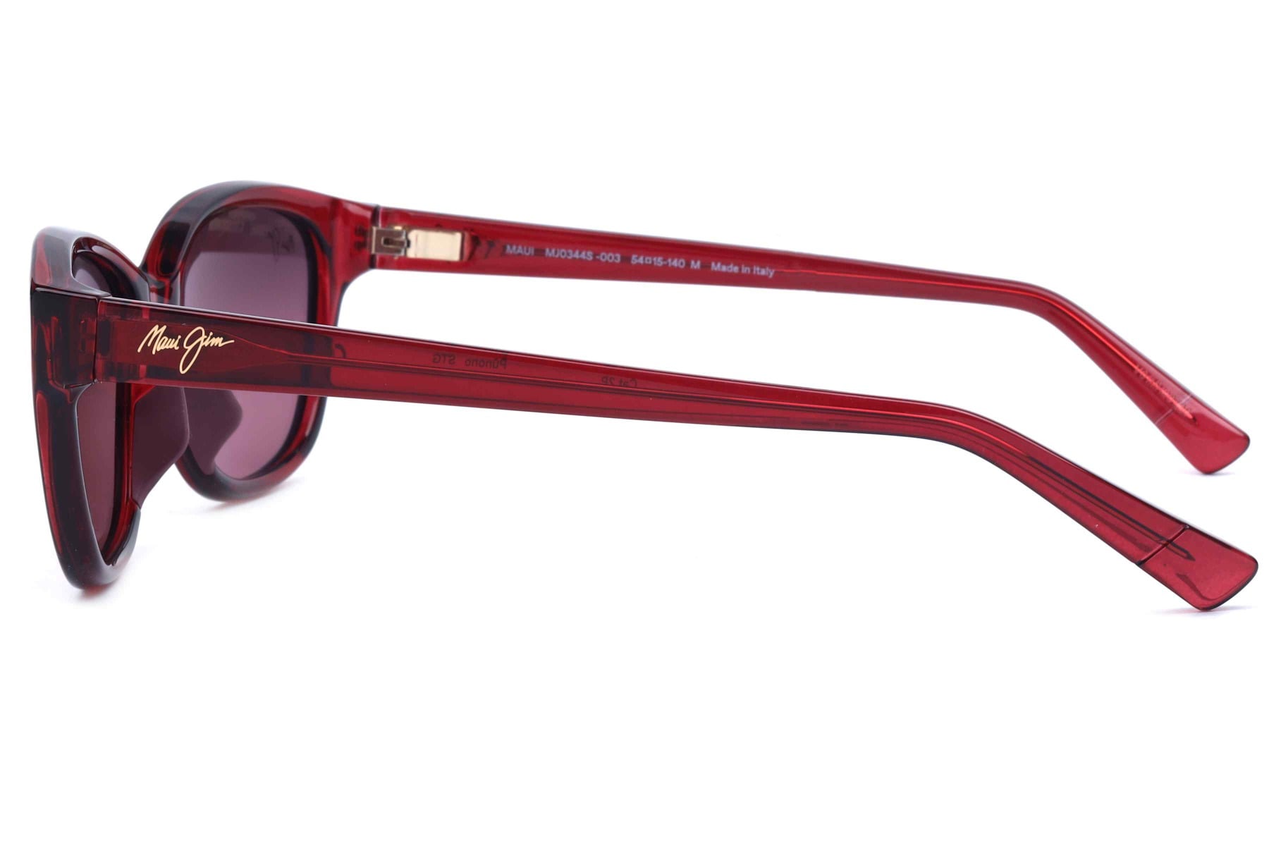 MAUI JIM MJ RS344 04 Sunglass — Transparent Maroon frame — view 4