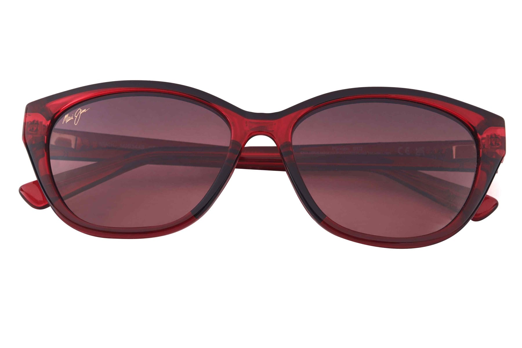 MAUI JIM MJ RS344 04 Sunglass — Transparent Maroon frame — view 3