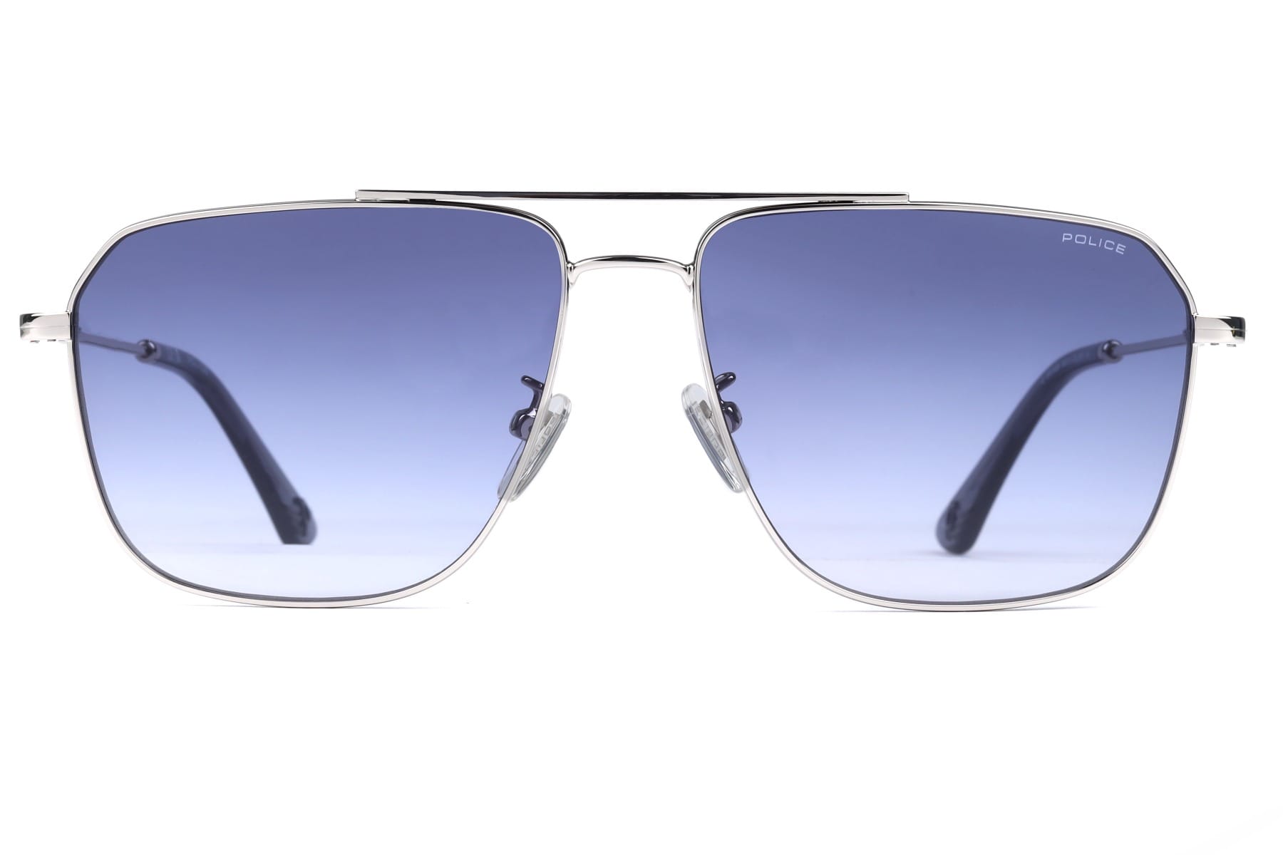 Police SPLN32K Sunglass Silver Male Full Metal Sunglass — Silver frame — view 1
